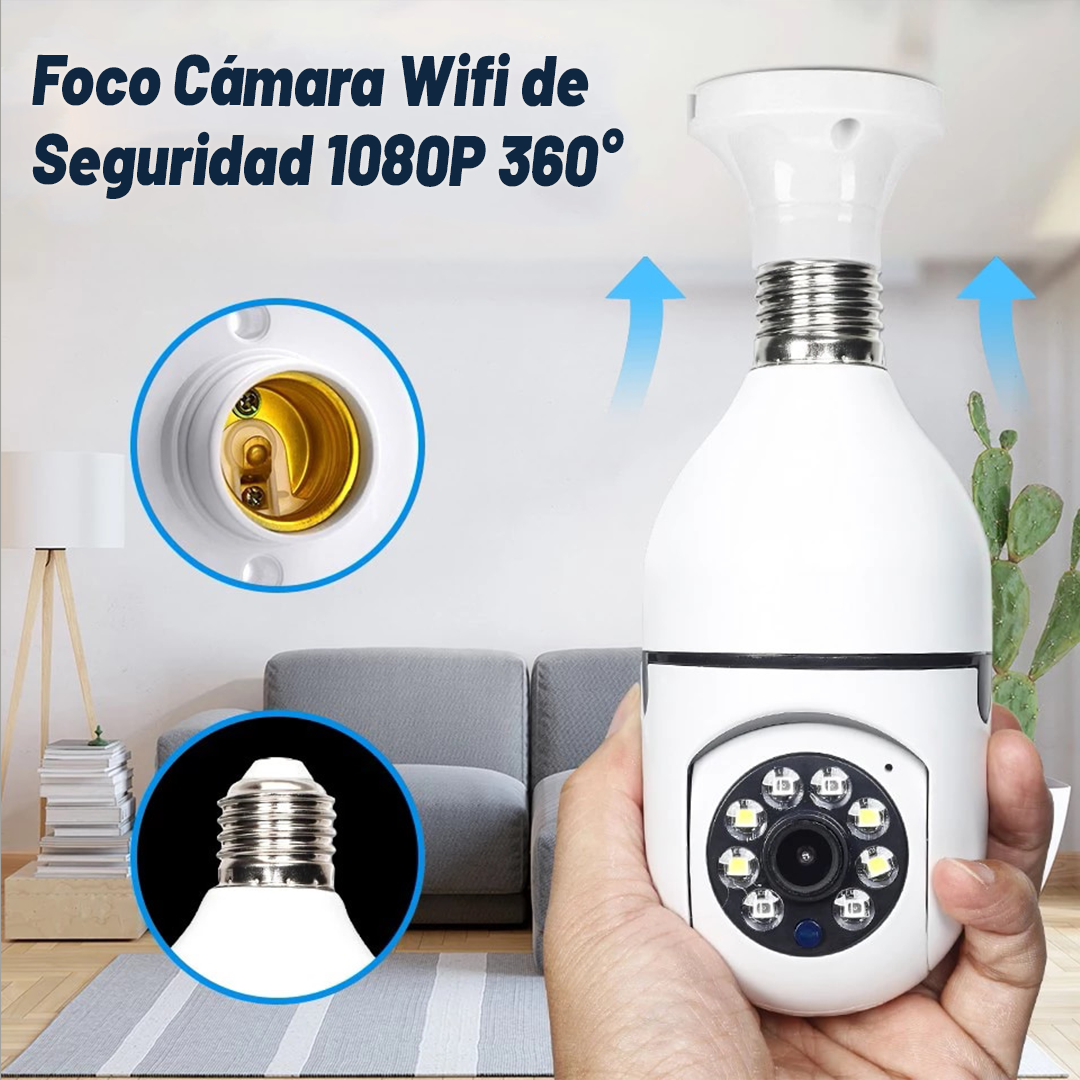 5G WiFi 1080P Foco Camara Inalambrica 360° Seguridad Para
